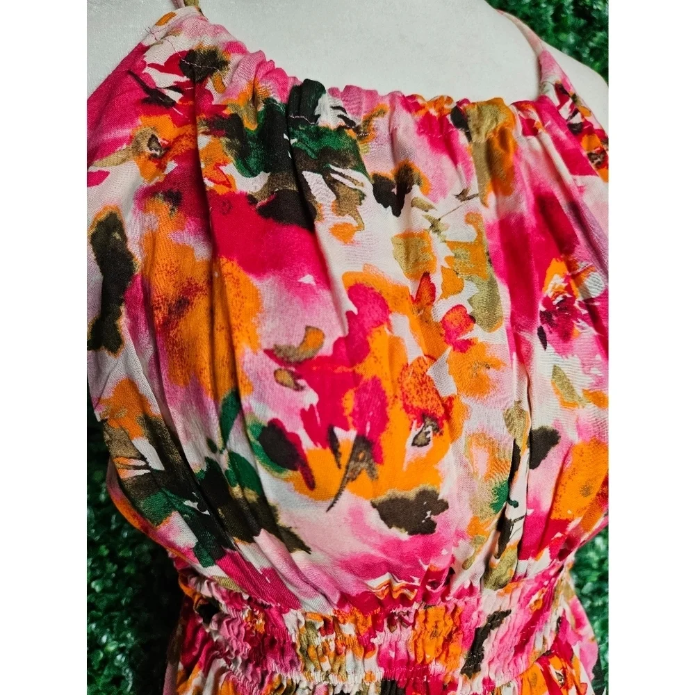 J.Crew Halter-neck cross-back dress in floral cotton voile